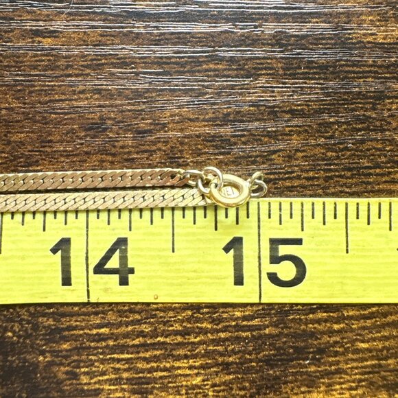 VTG Gold Tone Curb Link Chain Necklace Spring Ring Clasp Size 30" Length - Picture 14 of 15